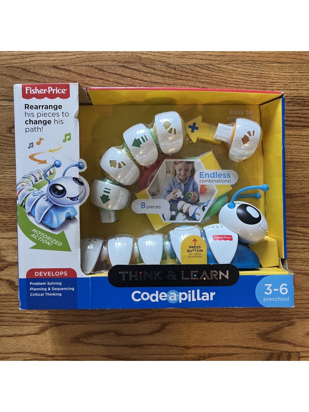 NEW Fisher Price Think & Learn Code-A-Pillar Caterpillar 9 Segments Toddler Toy